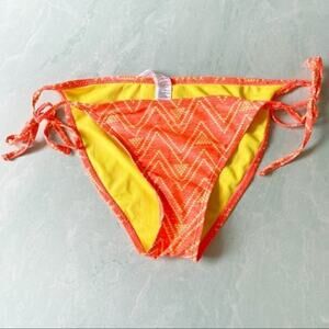 Forever 21 orange tie side bikini bottom sz L